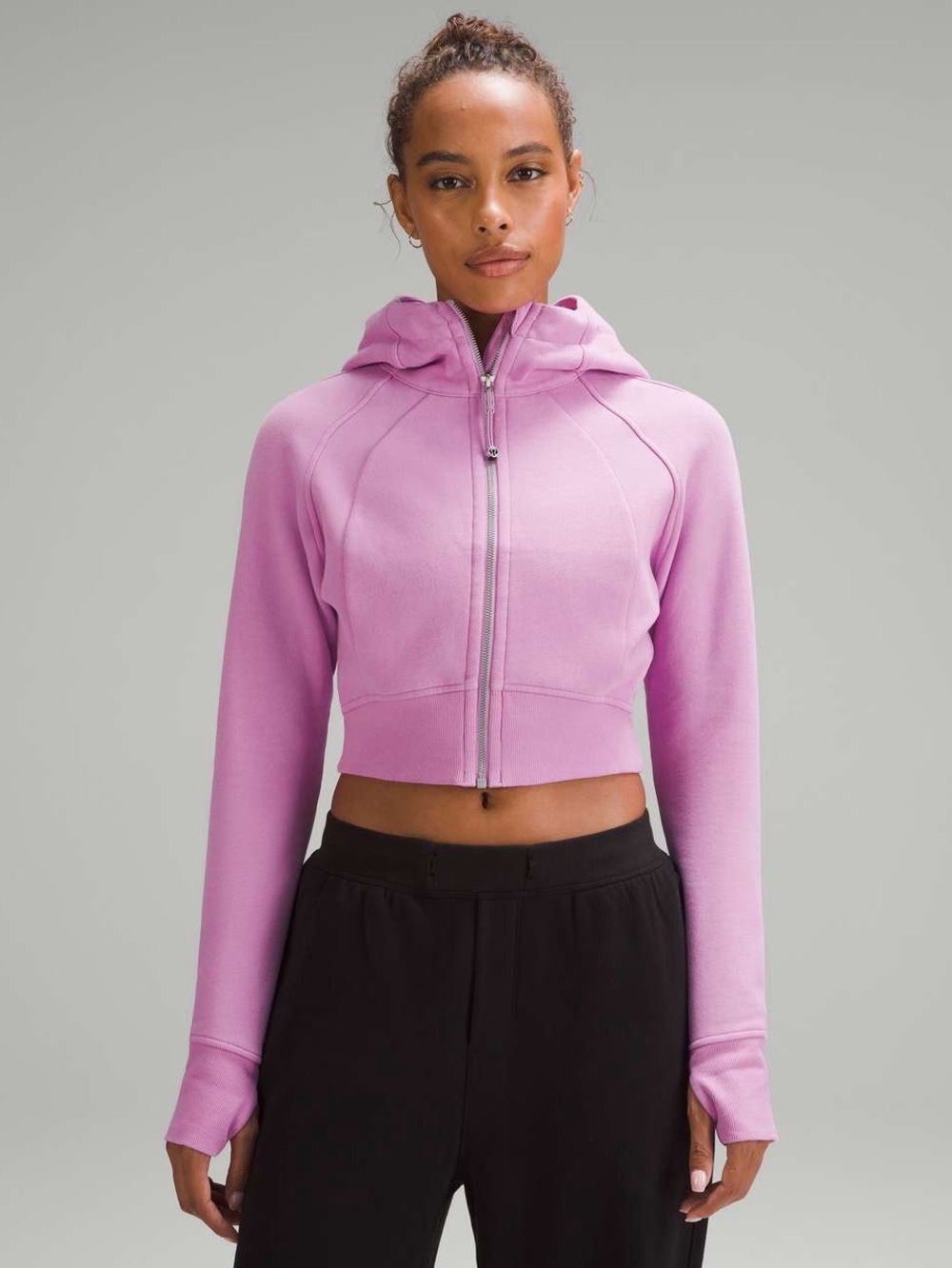 Lululemon Scuba Full-Zip Cropped Hoodie in Dahlia Mauve Size 8